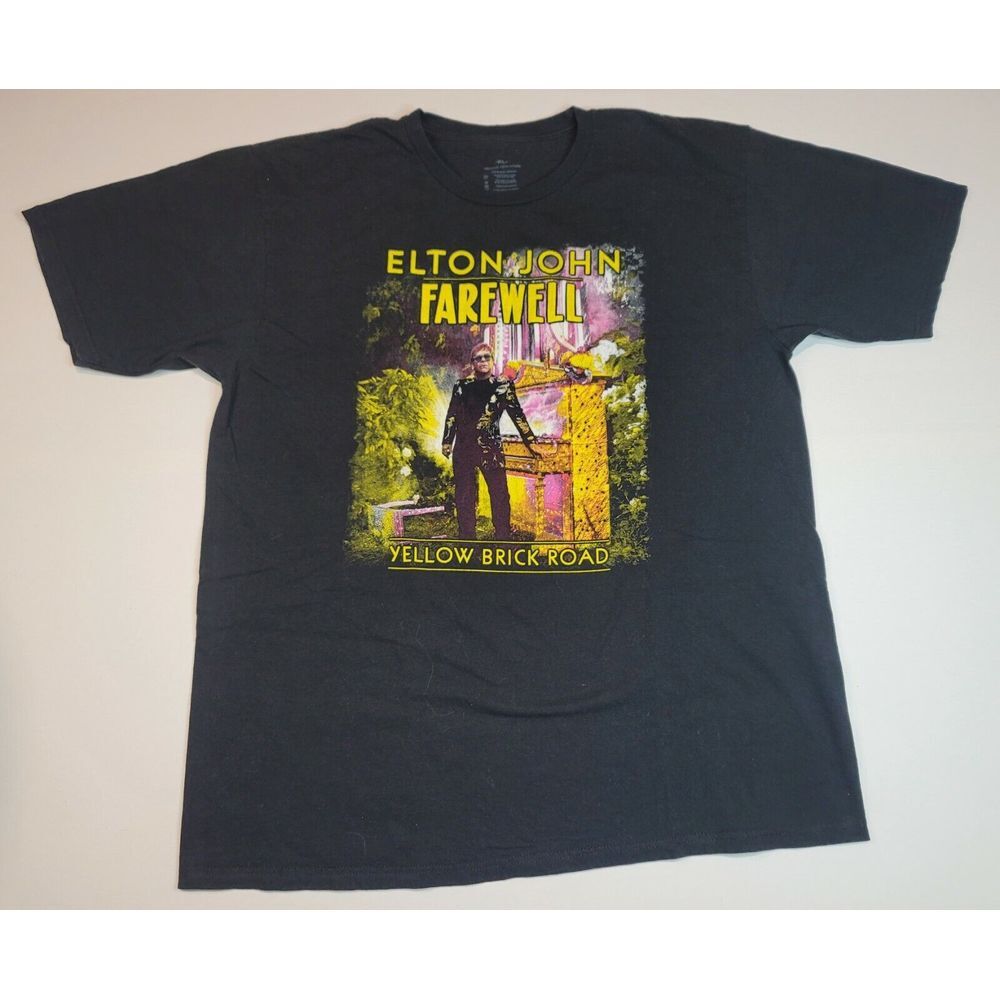Elton John Tour T-Shirt Mens XL. Vintage Final Tour‎ Tee Double Sided Black